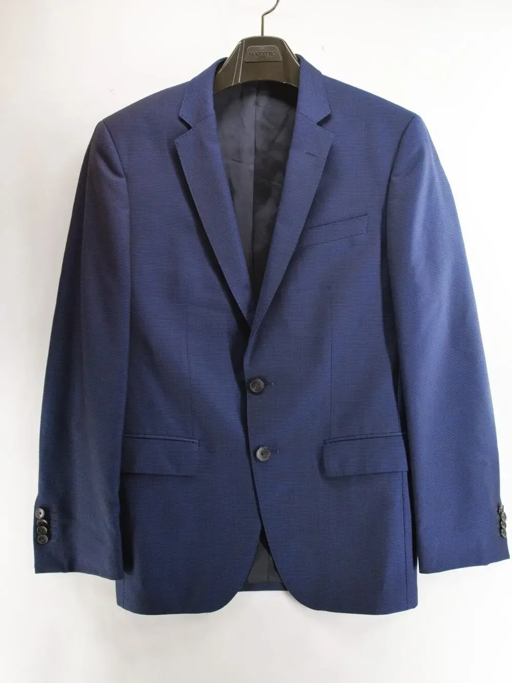 BOSS HUGO BOSS Men's 38R Blue Blazer 100% Virgin Wool Super 100 Slim Fit